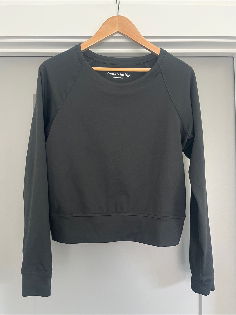 Outdoor Voices Black Lightweight Crew Sweatshirt